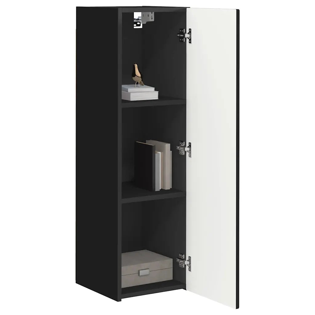 Mobile TV da parete 2 pz-Set di 2 Mobile TV a Muro-Credenza TV Nero 30 x 31 x 100 cm