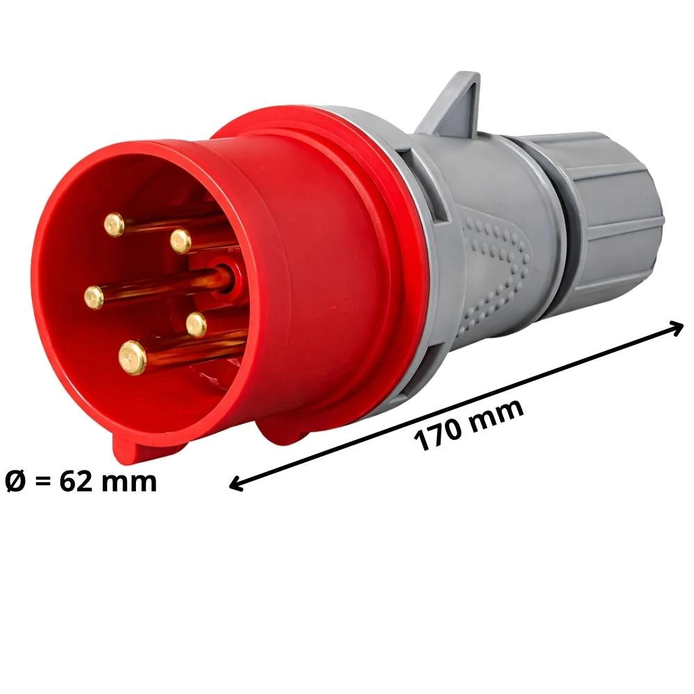Ecova spina industriale trifase rossa ip44 3pnt per cantiere *** ampere 32 ampere, confezione 1