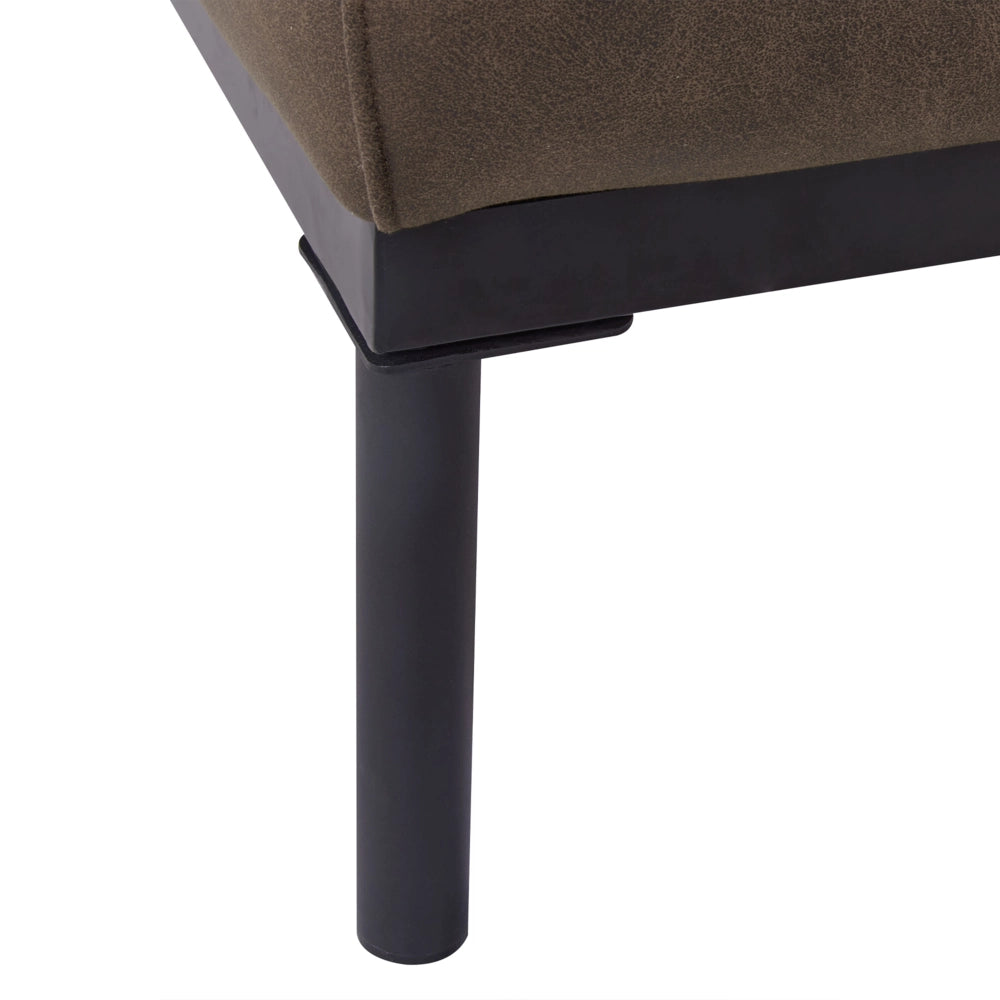 Divano a 2 posti in ecopelle marrone scuro con gambe nere Arredamento per il soggiorno Design elegante