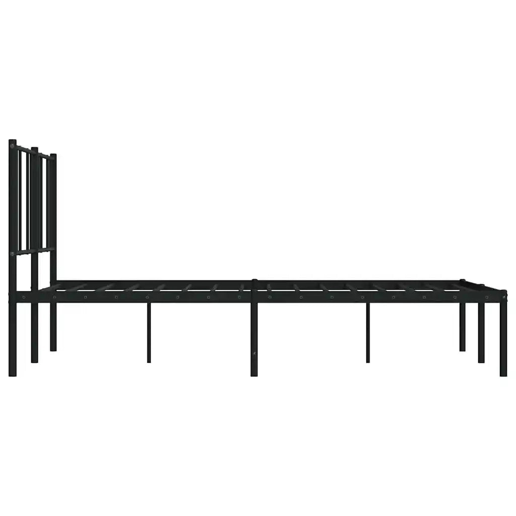 Giroletto con Testiera-Struttura Letto con testiera in Metallo Nero 120x190 cm 675964