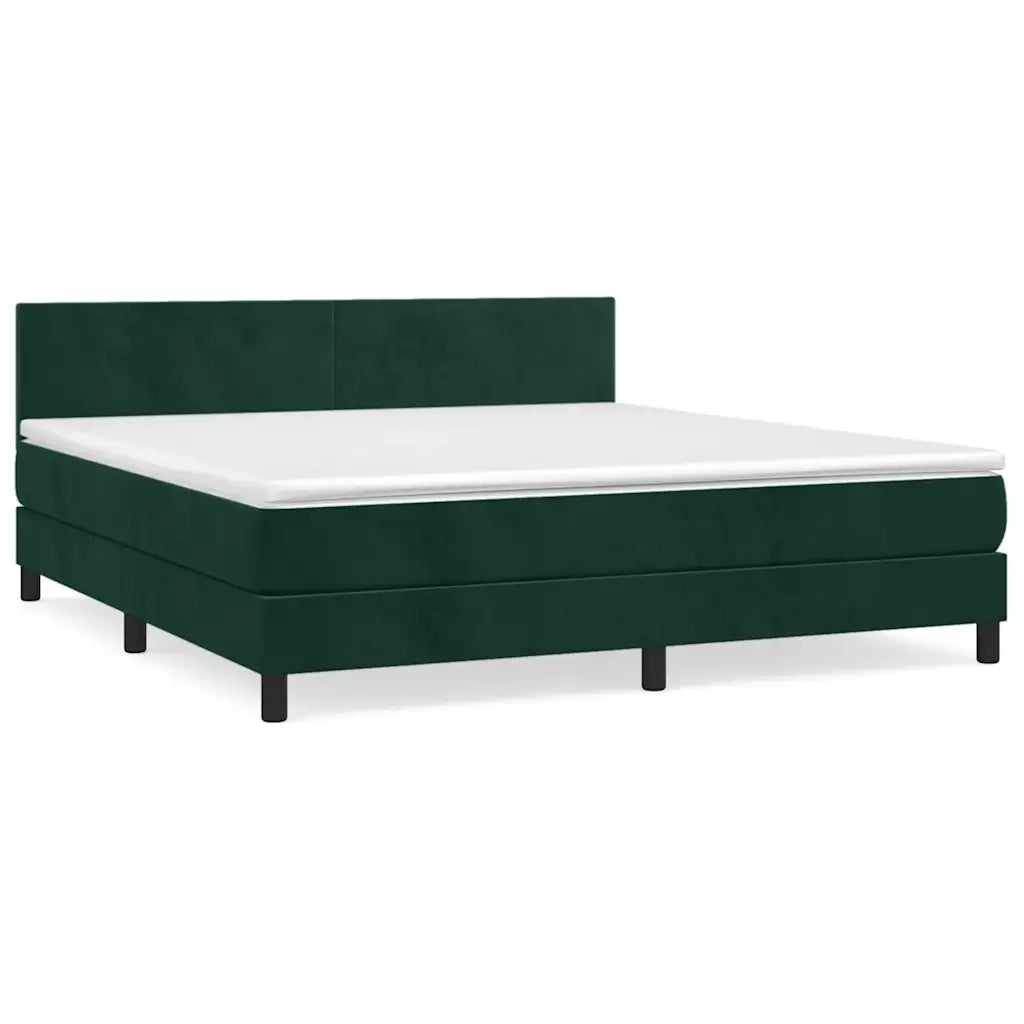 Giroletto a Molle con Materasso Verde Scuro 180x200 cm Vellutocod mxl 99642