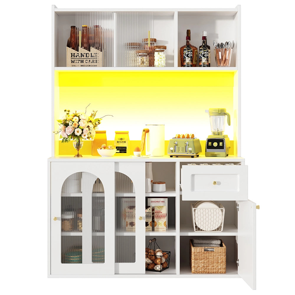Vetrina cucina - Xylo - LED scaffali regolabili bianco