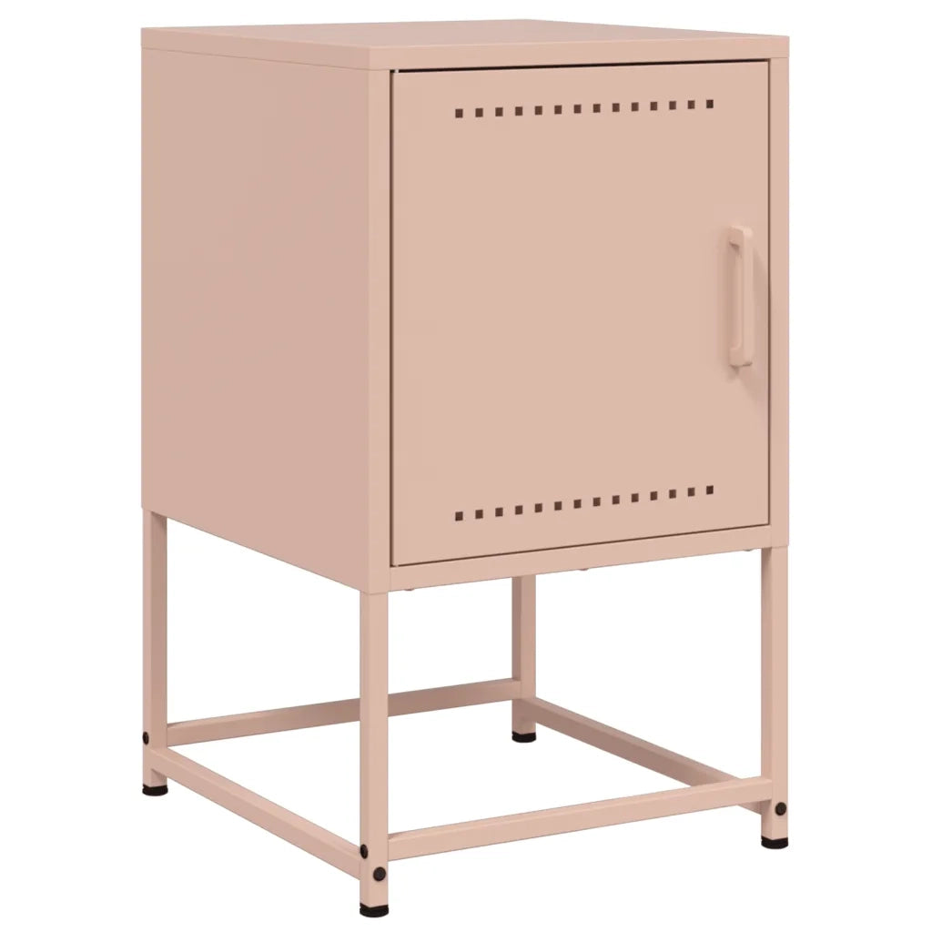 Comodini 2 pz-Set di 2 Tavolino da notte Rosa 36x39x60,5 cm in Acciaio 738688