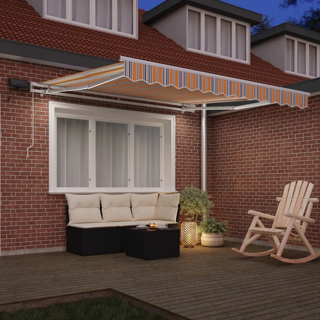 Tenda retrattile-Tenda parasole per balcone Multicolore 300 x 250 cm Tessuto e acciaio 117840