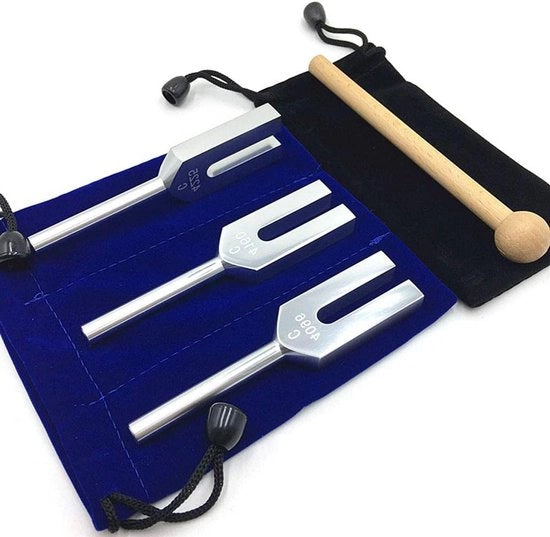 Set di Campane di Tuning 4096Hz con Suono Meraviglioso per Terapia del Suono con Copertura di Tessuto e Martello