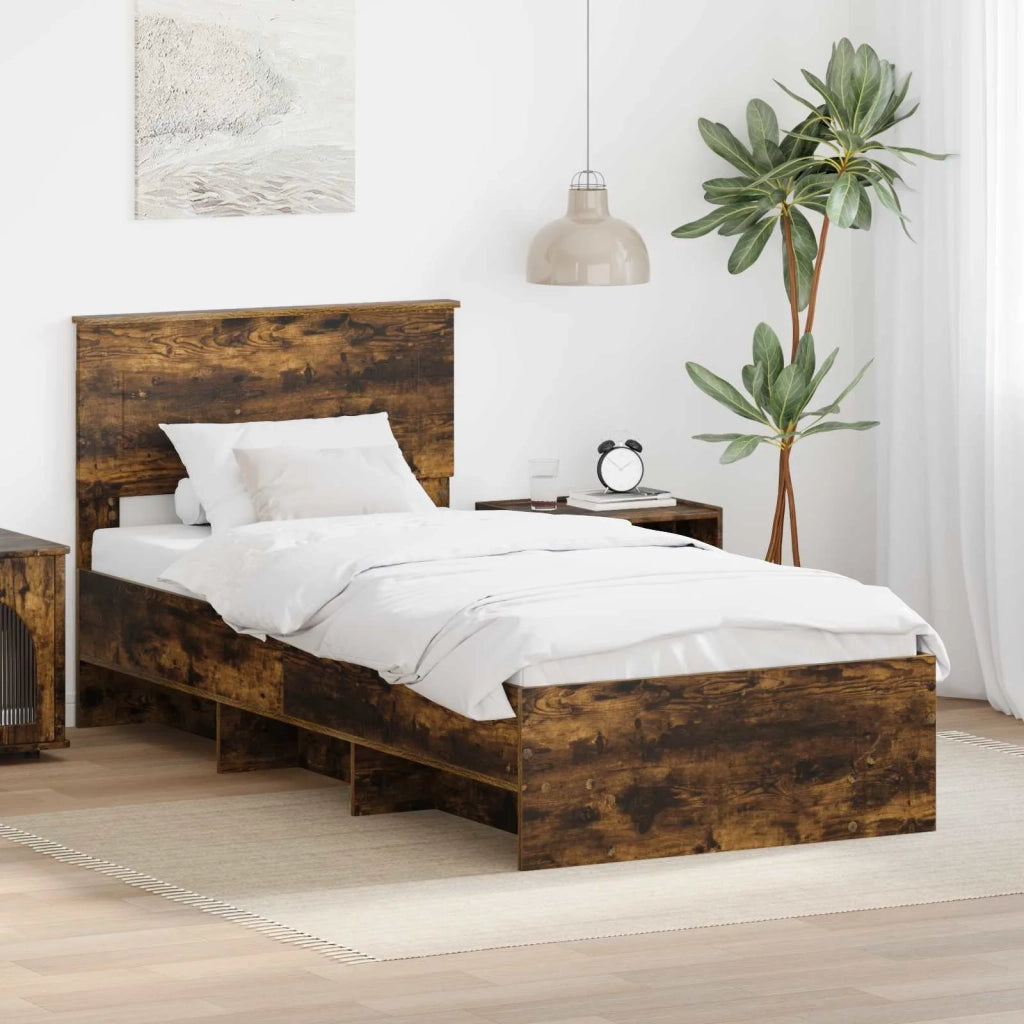 Struttura del letto Rovere fumé 90 x 200 cm Legno multistrato