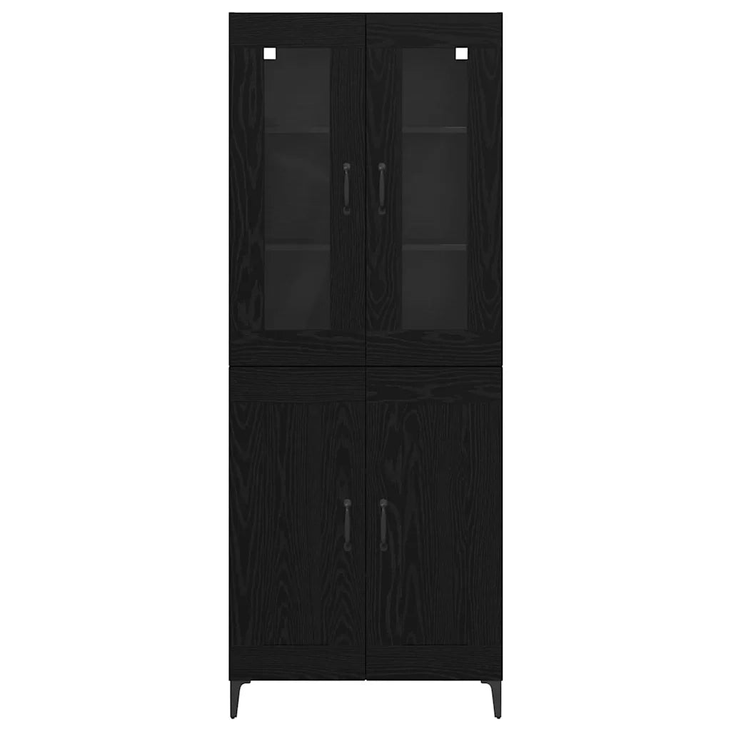 Credenza Rovere Nero 69,5 x 34 x 180 cm Legno ingegnerizzato 3403582