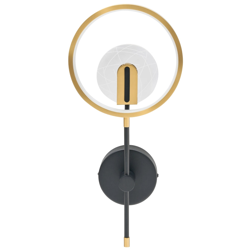 Lampada da parete a LED Oro Silicone Nero Base Metallica Luce Bagno Soggiorno Design Moderno