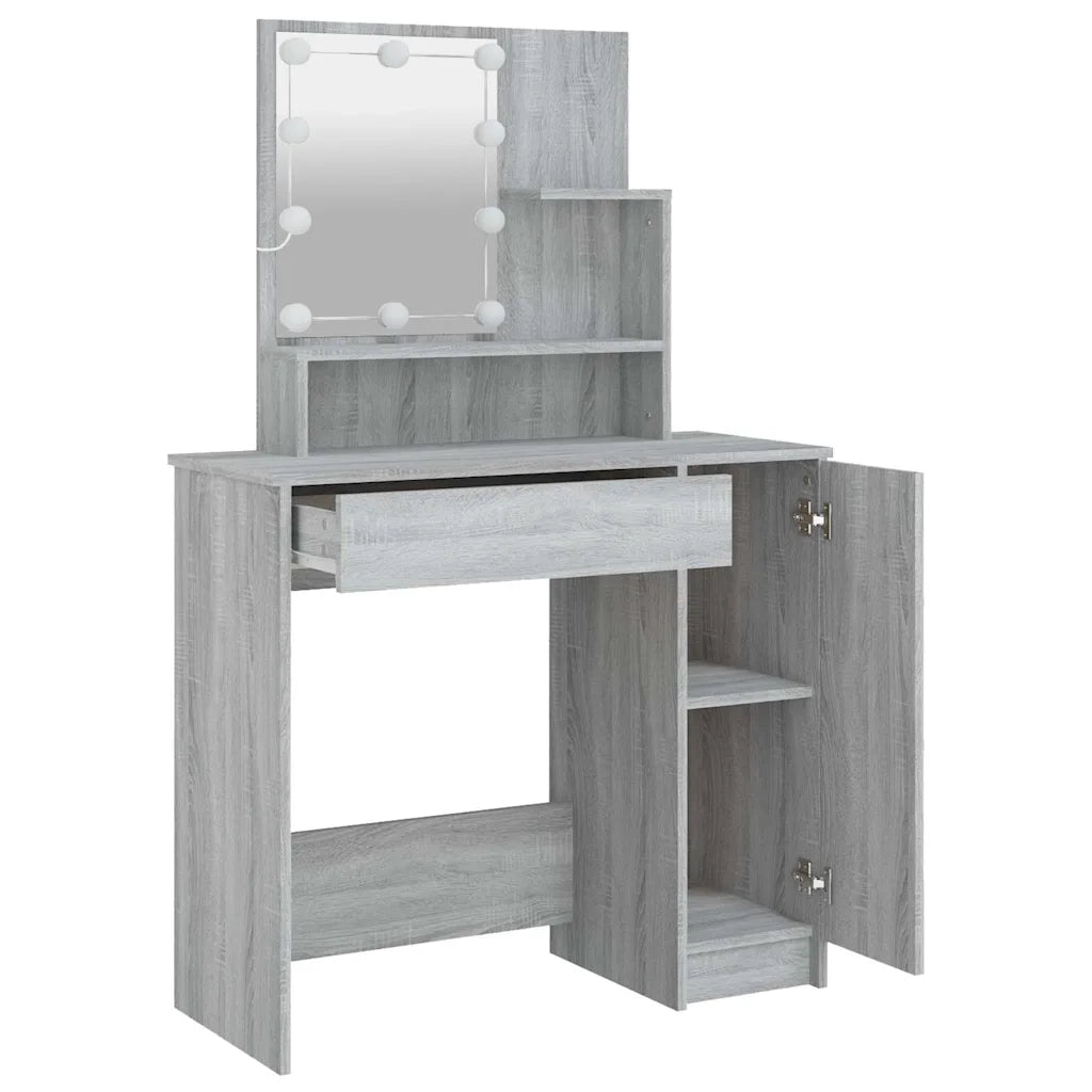 Toeletta con LED Grigio Sonoma 86,5x35x136 cm cod mxl 59915