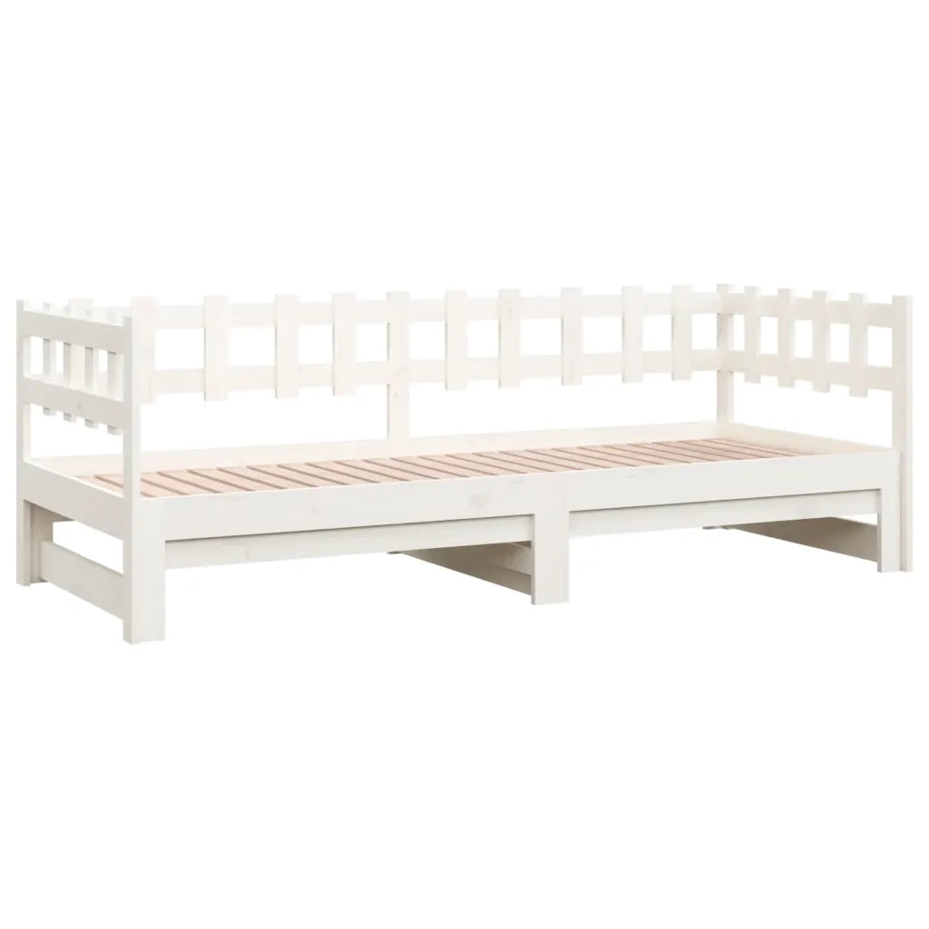 Dormeuse Estraibile Bianca 2x(90x200) cm Legno Massello di Pino cod mxl 60215