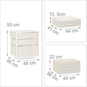 Cassettiera mobile contenitore mensola con cassetti tessuto beige 13_0002582_2