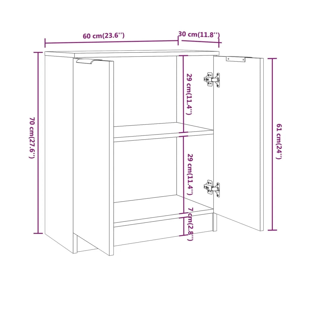 Credenze 3 pz Bianche in Legno Multistrato cod mxl 63799