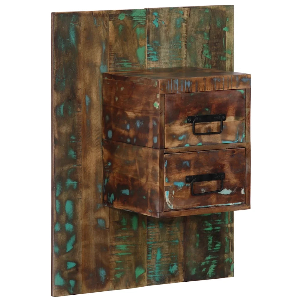 Comodino Multicolore 60x32x80 cm in Legno Massello Recupero 4017531