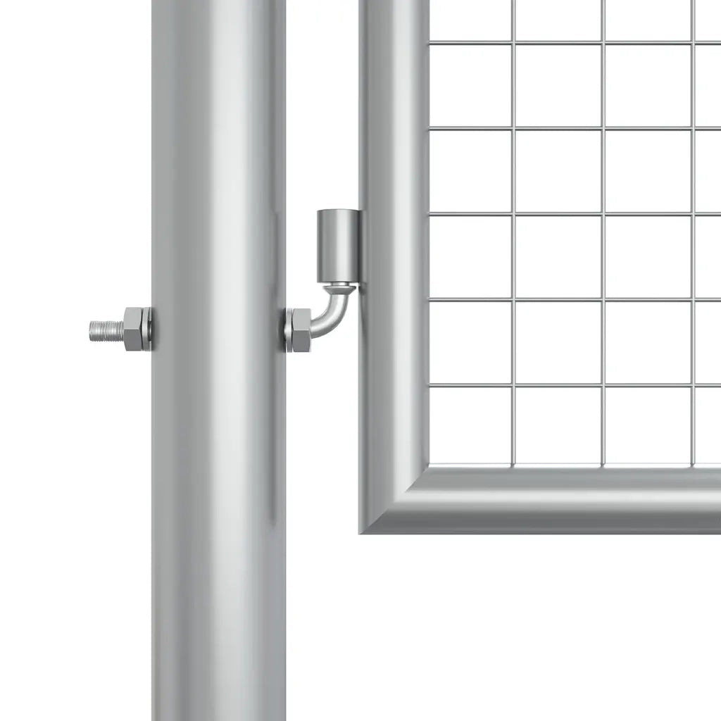 Cancello da Giardino in Acciaio Zincato 400x125 cm Argento 144300