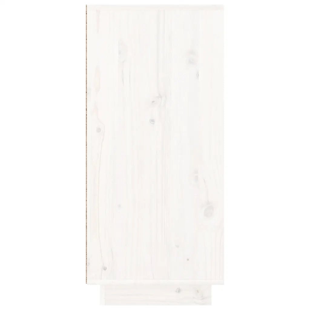 Credenza-Buffet-Armadio da cucina Bianca 110x34x75 cm in Legno Massello di Pino