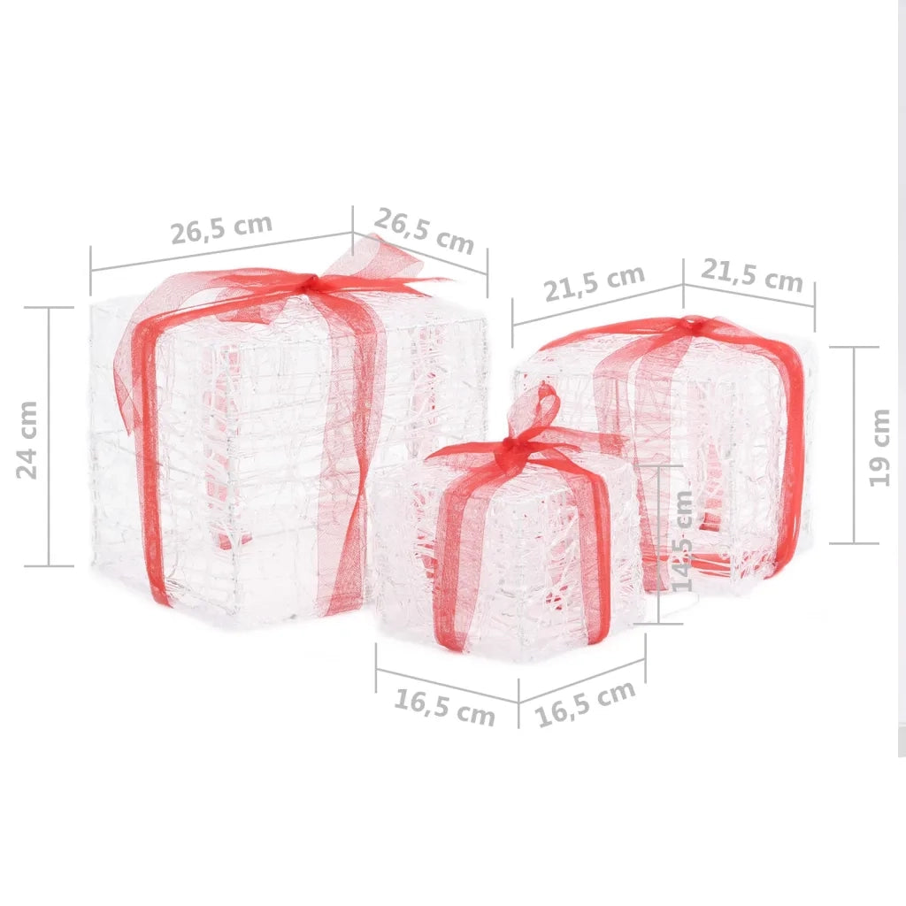 Scatole Regalo Decorative Natale in Acrilico 3 pz Colorate CFW7372823