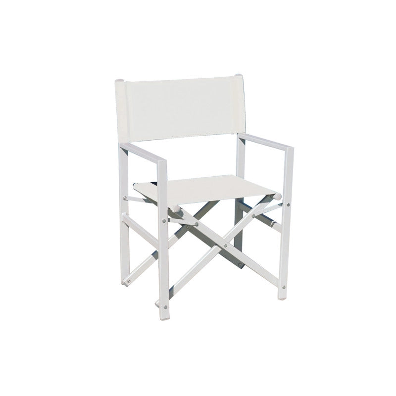 Set Di 4 Sedie Regista Alu Bianco/Text Ecru' Moia