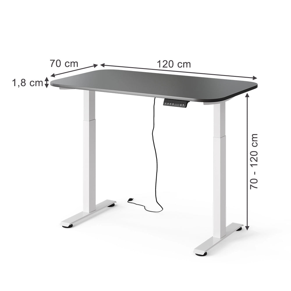 Vicco Scrivania Bianco/antracite 120 x 70 cm 2 motori