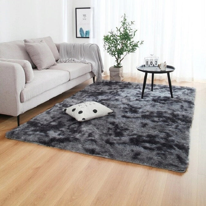 Tappeto shaggy morbido e soffice 80x150 cm in pelliccia grigio scuro