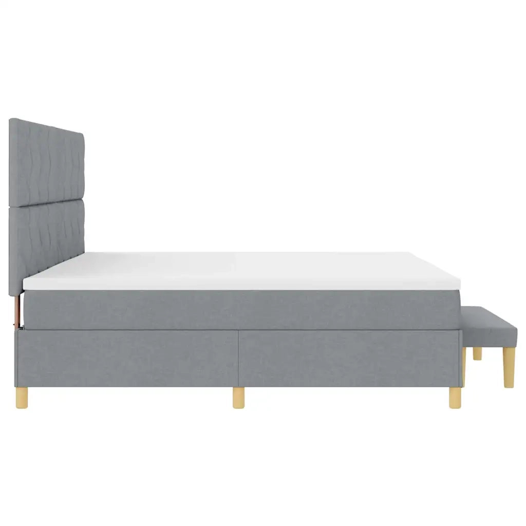 Letto a molle con materasso Grigio chiaro 200 x 200 cm Tessuto 3344401