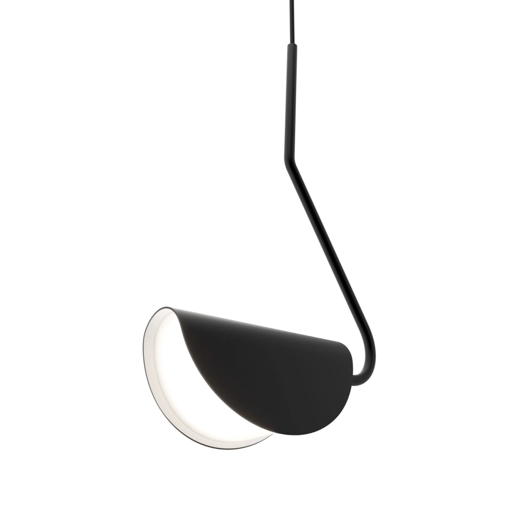 Maytoni Lampadario Moderno Mollis 1 luce G9 nero metallo diffusore acrilico