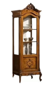 Vetrina legno 1 porta impero finitura noce bassano 72x46x214 - Mobili 2G