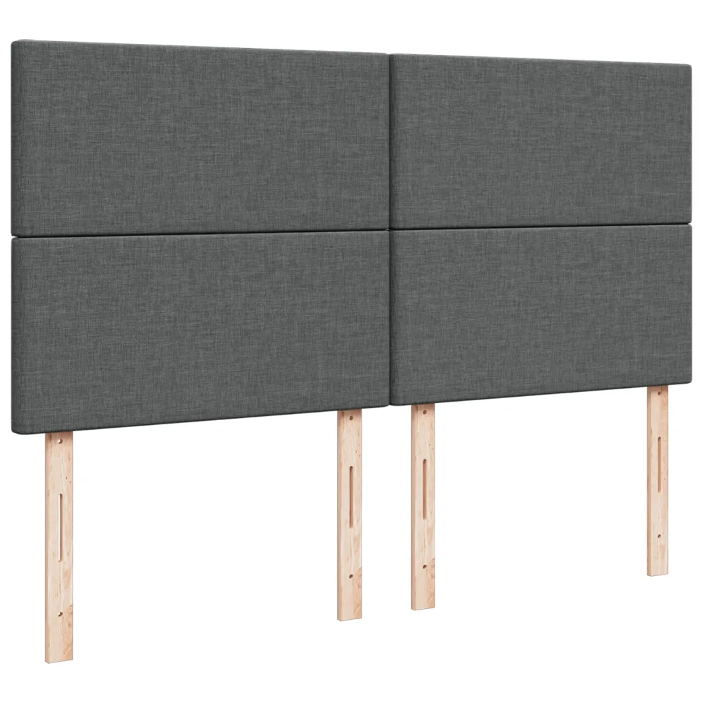 Giroletto a Molle con Materasso Grigio Scuro 180x200 cm Tessuto