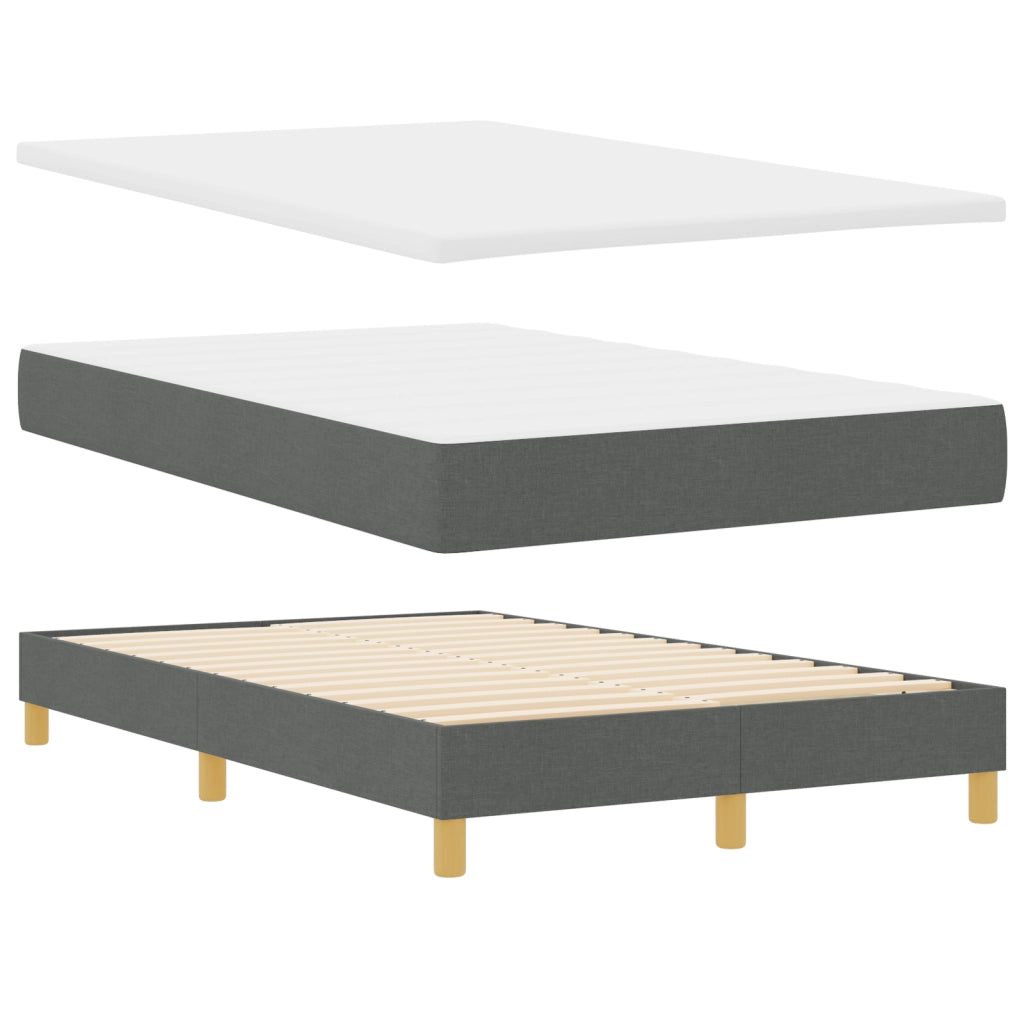 Letto a Molle con Materasso & LED Grigio Scuro 120x190 cm Tessuto