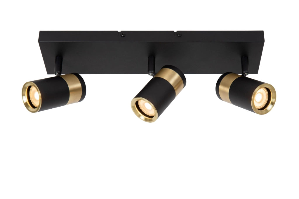 Plafoniera GORIK 3xGU10 nera oro rettangolare Lucide