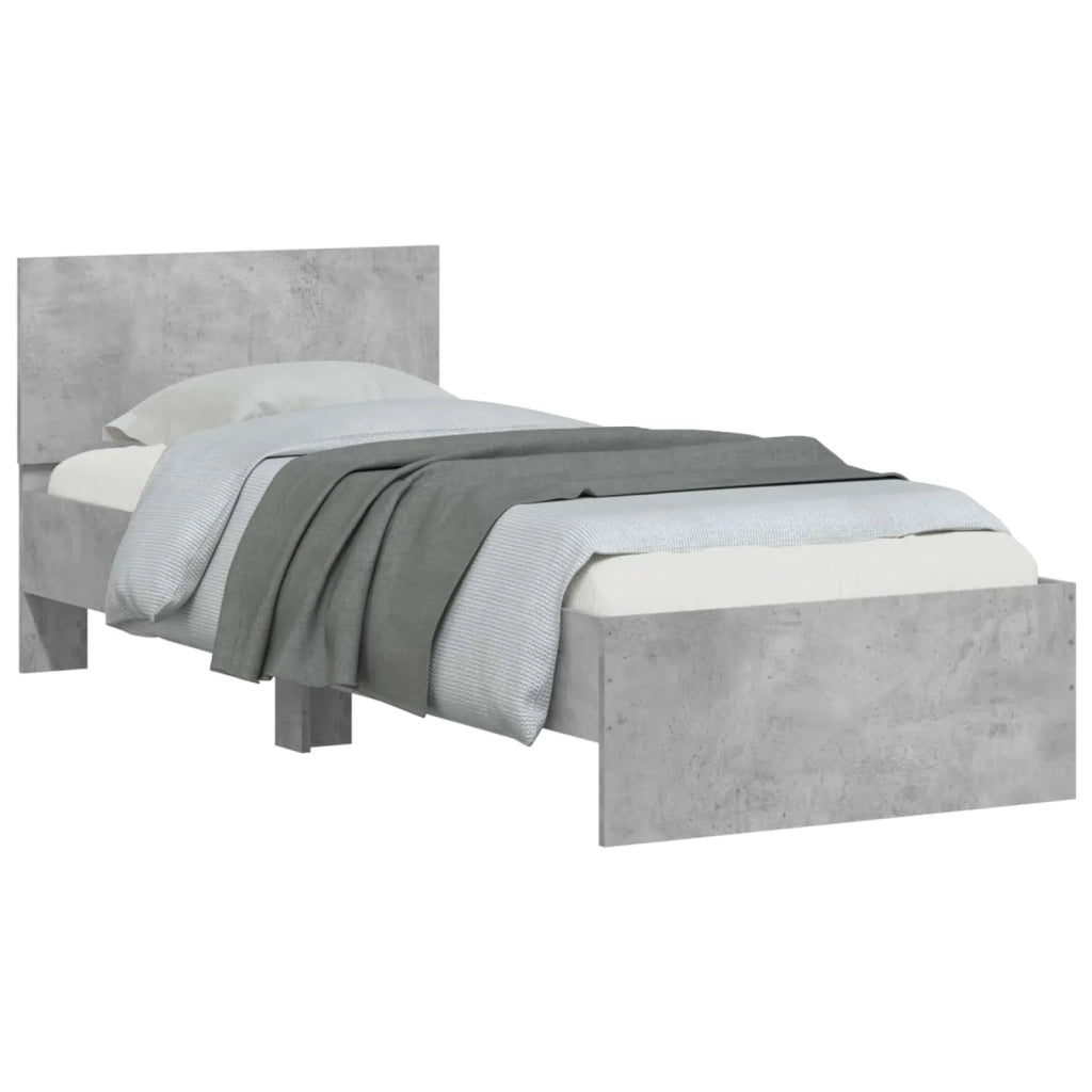 Struttura letto con testata Grigio Cemento 80 x 200 cm 8009022