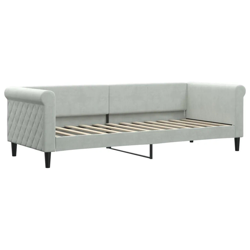 Divano Letto Estraibile Cassetti-Sofa Letto-Daybed Grigio Chiaro 80x200cm Velluto 987650