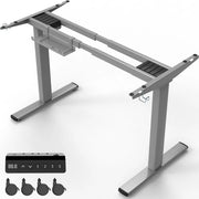 Telaio da scrivania regolabile in altezza con 2 motori, scrivania elettrica, carico massimo: 120 kg, telaio da tavolo regolabile in altezza, grigio