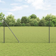 Set di Posti per Recinzione Set di 2 Grigio Metallo 25 x 1,5 m