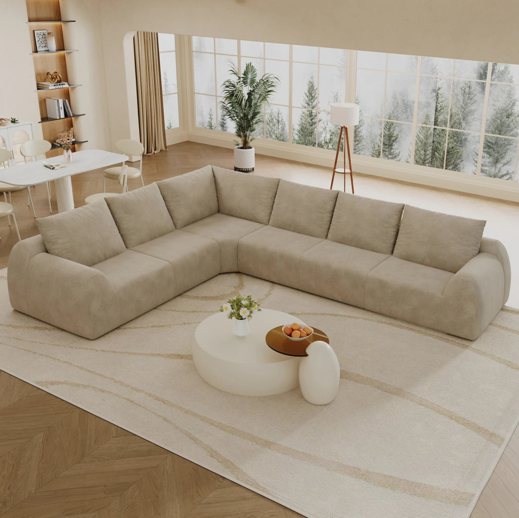 Divano in schiuma compressa rivestito in tessuto chenille; colore kaki