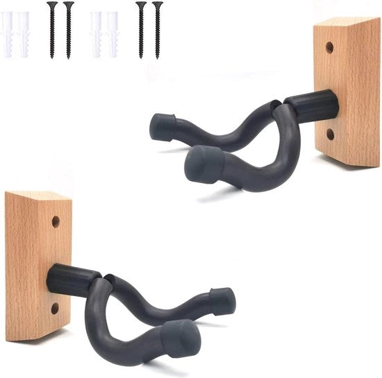 Due supporti per chitarra in legno per muro - basso elettrico chitarra banjo - standard universale per chitarra in legno - grucce per chitarra acustica classica con pedali
