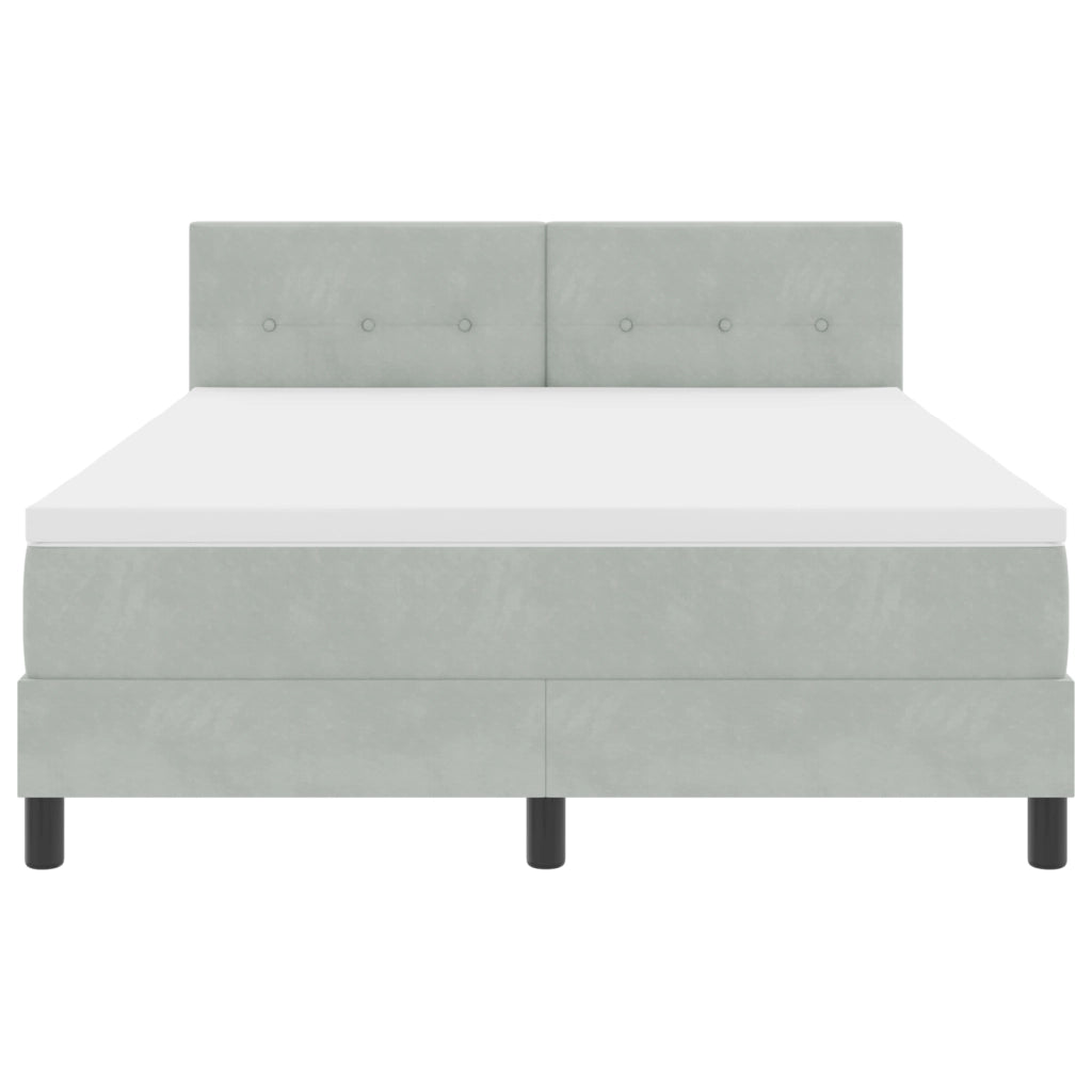 Letto a Castello  con Materasso Grigio Chiaro 160x200 cm Velluto