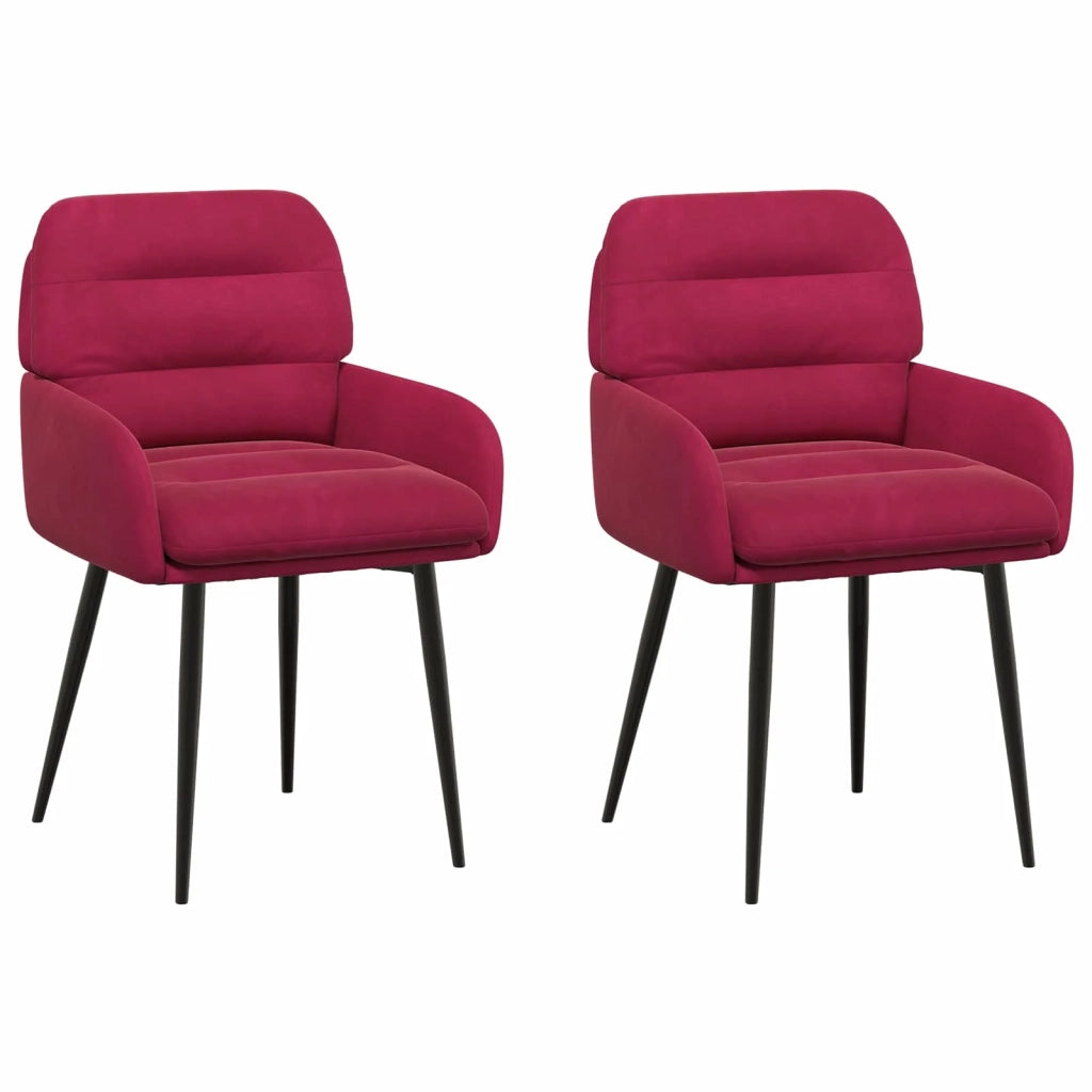 Sedie da pranzo 2 pcs Velluto (V) Rosso Vino 59 x 59,5 x 90 cm 42034311