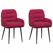 Sedie da pranzo 2 pcs Velluto (V) Rosso Vino 59 x 59,5 x 90 cm 42034311