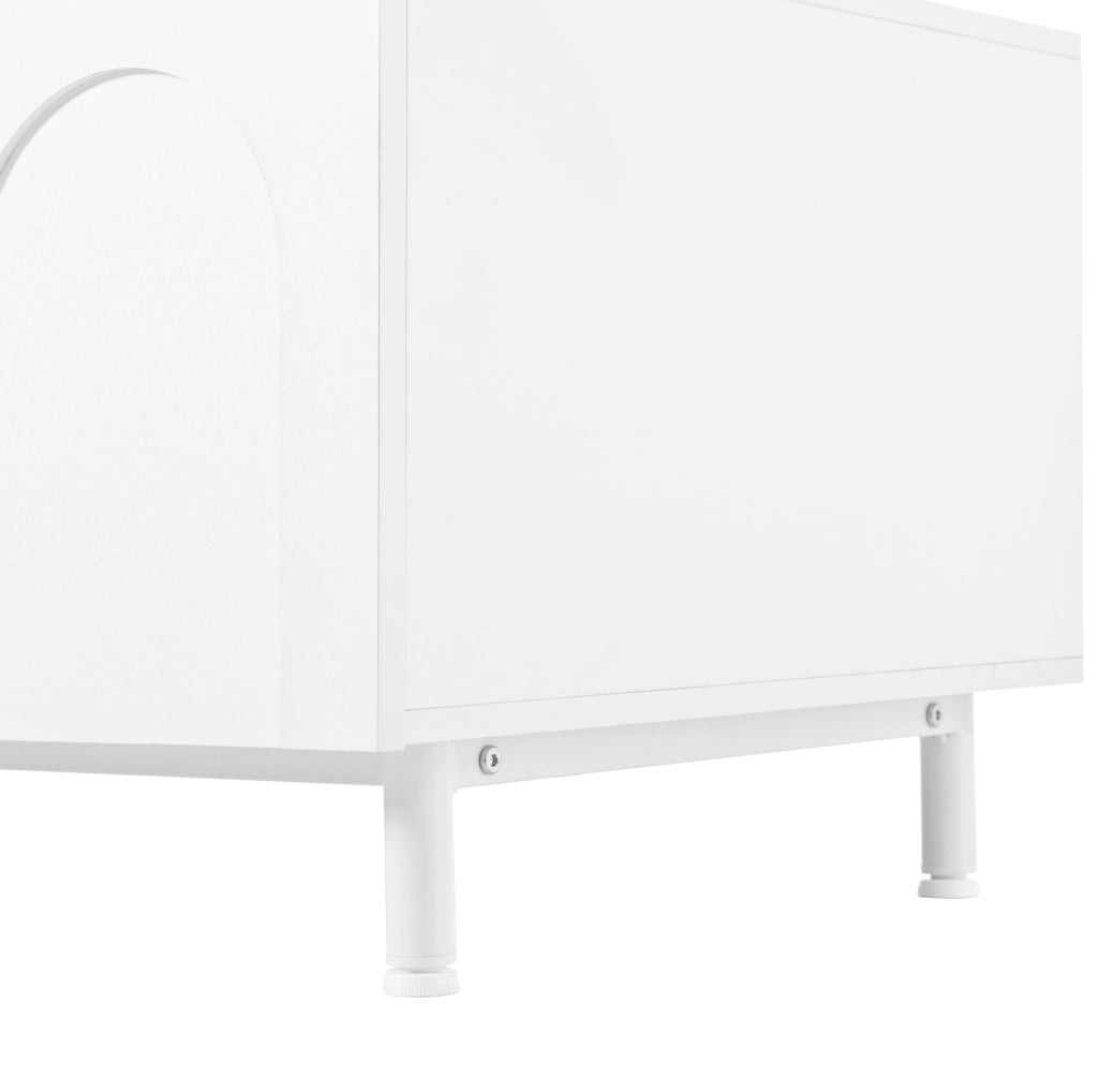 Tavolino da caffè rettangolare 100x50 cm con 2 cassetti e 2 ante bianco HAVRYA