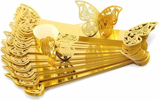 Set di 30 serviettini di carta a forma di farfalla per matrimonio, festa e cena