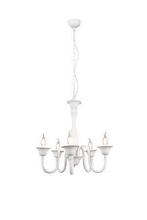 Lampadario da Interno  E14 in Metallo Bianco Opaco