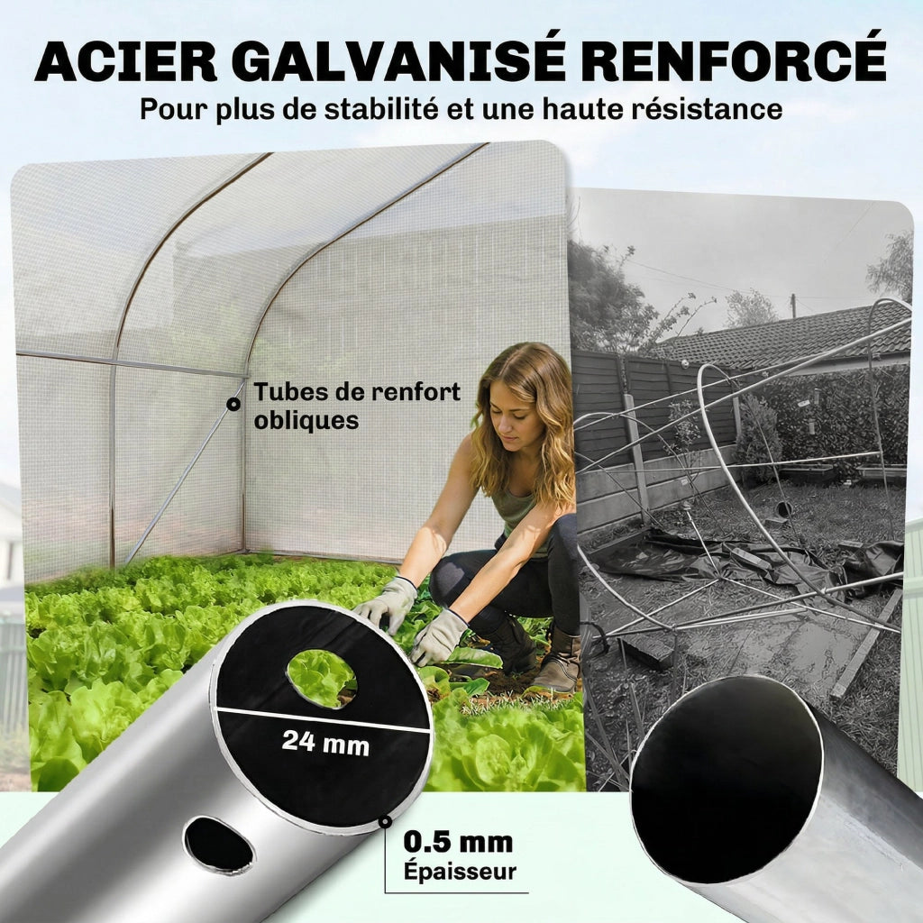 Serra Tunnel da Giardino ¨C zephmum ¨C Bianco 400x200x200 cm