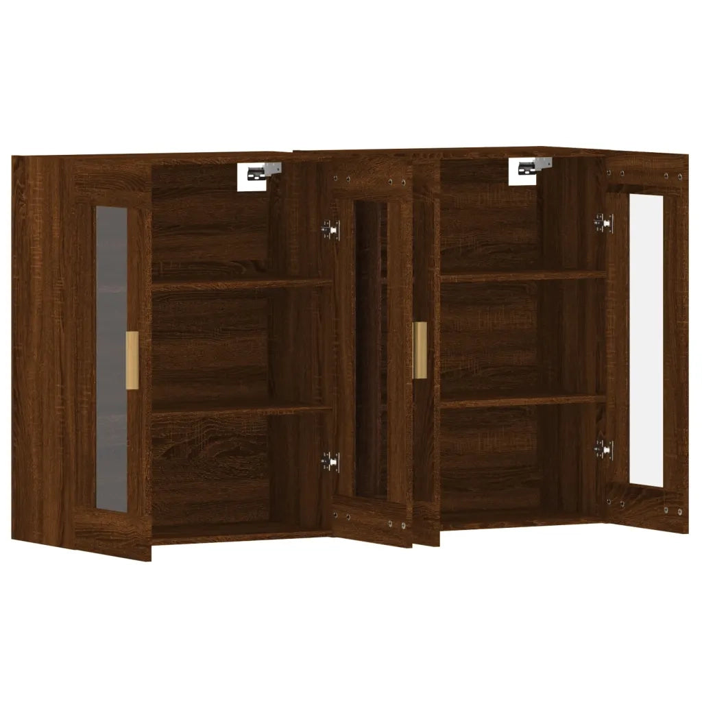 Armadietti a Parete 2 pz Rovere Marrone in Legno Multistrato 3197904
