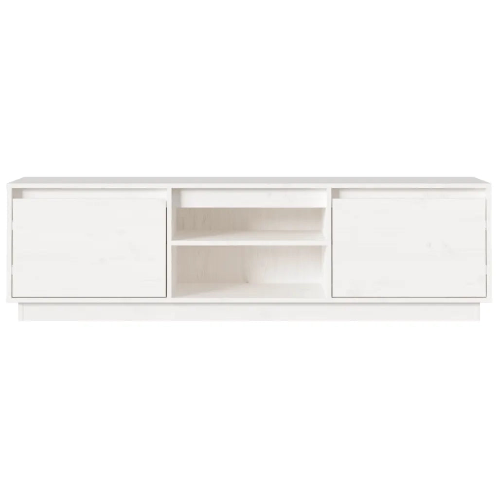 Mobile Porta TV-Mobile per TV-Credenza TV Bianco 140x35x40 cm in Legno Massello di Pino