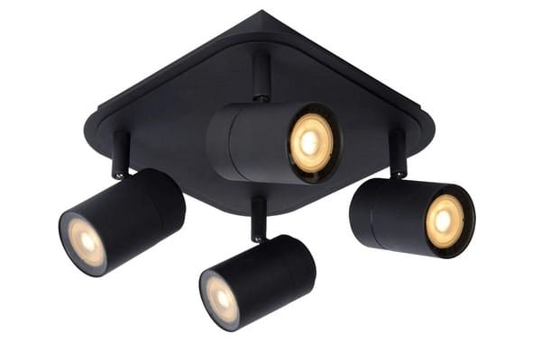 Plafoniera spot Lucide Lennert 4xGU10 5W nera IP44