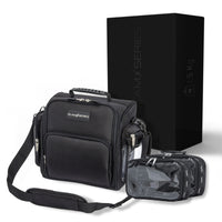 GlamSeries GlamTraveler Borsa porta trucchi con 3 astucci, trousse con fibbia per fissaggio a valigie, pochette da lavoro ideale per truccatori e parrucchieri