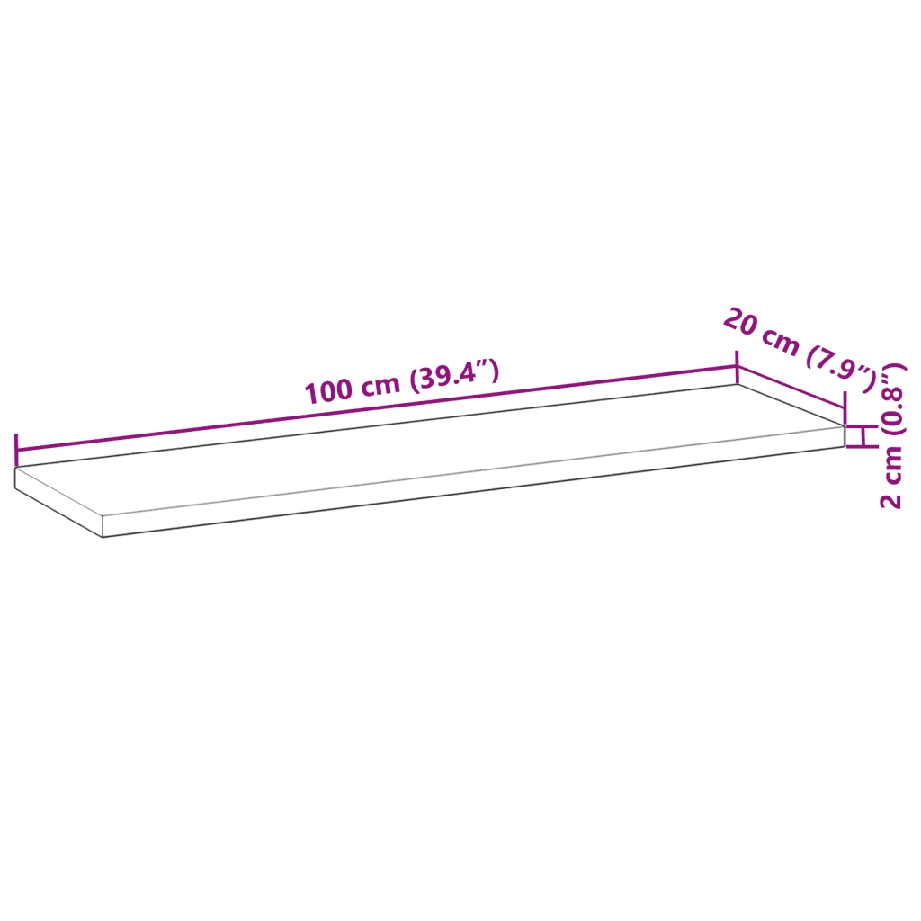 vidaXL Mensole da Parete 4 pz 100x20x2 cm Legno Acacia Non Trattato
