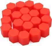 Set di 20 pezzi di coperture in silicone per fori di ruota - Rood fluorescerend - 15 mm di diametro