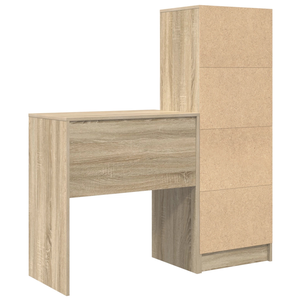 Scrivania con archiviazione rovere Sonoma legno ingegnerizzato