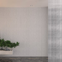 Set 12 Pannelli Decorativi Area 8,6 mq 120x60x2,5 cm Rivestimento Murale Effetto Pietra Graffiata 3D in PU Bianco